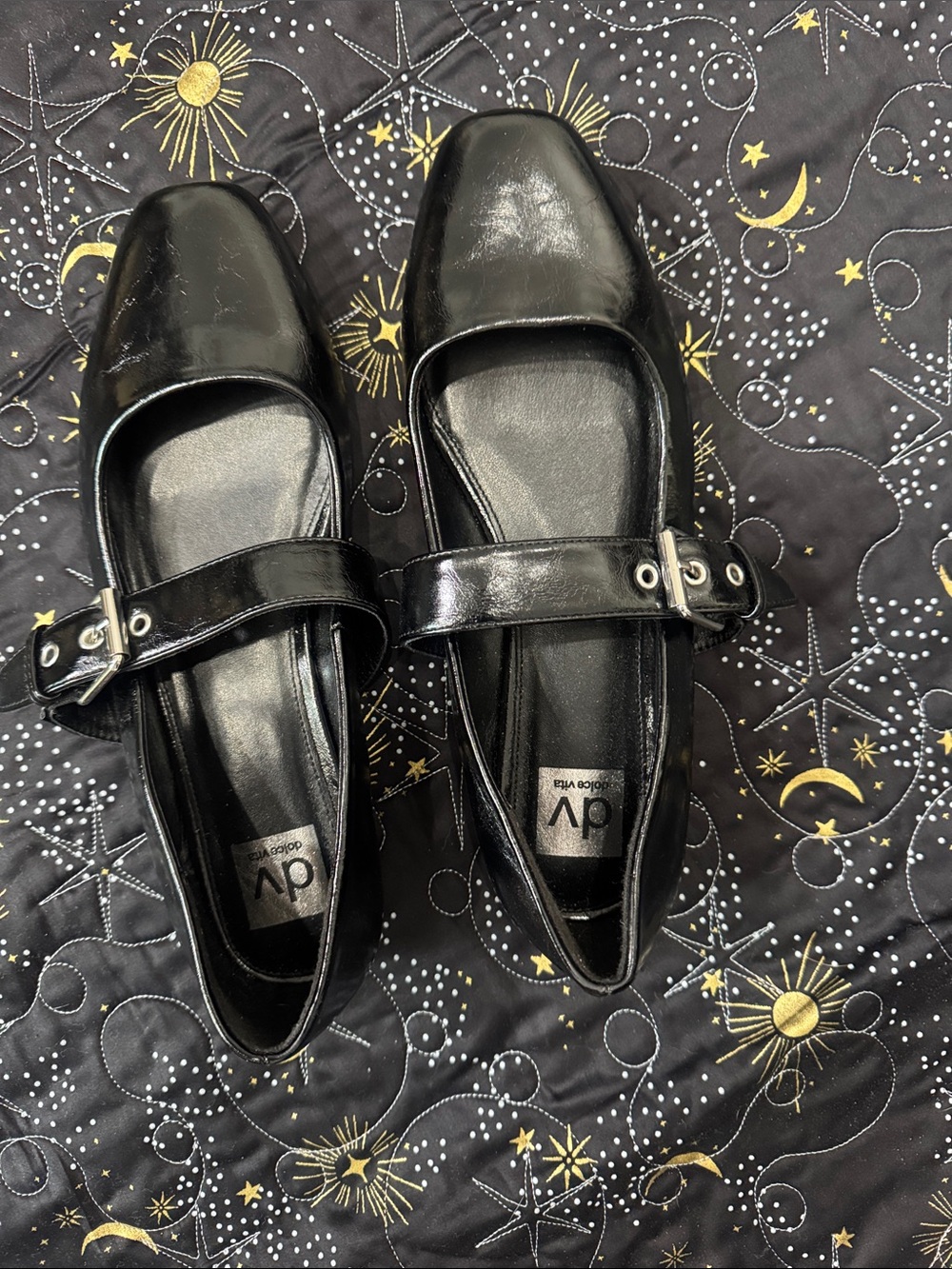DV by Dolce Vita Black Patent Mary Melle flats with Buckle